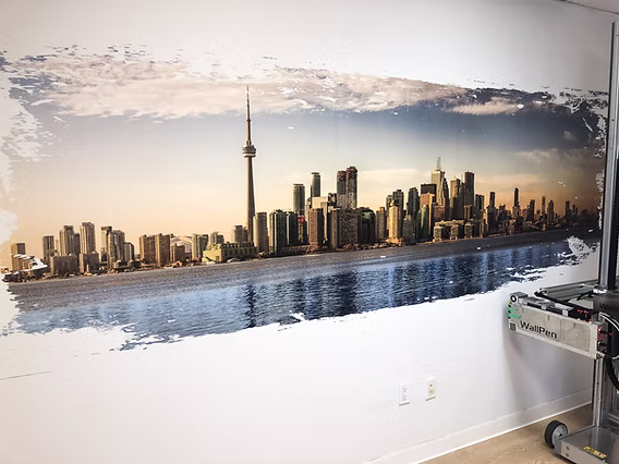 Cityscape wall mural