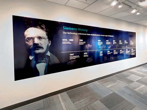 Siemens History corporate timeline wall